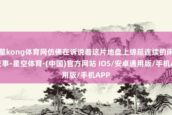 星kong体育网仿佛在诉说着这片地盘上绵延连续的闲旧交事-星空体育·(中国)官方网站 IOS/安卓通用版/手机APP