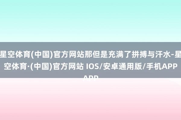星空体育(中国)官方网站那但是充满了拼搏与汗水-星空体育·(中国)官方网站 IOS/安卓通用版/手机APP